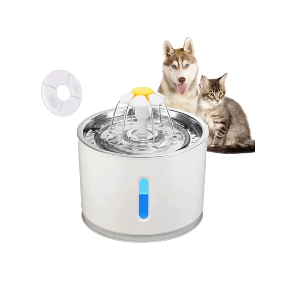 Fonte Pet For You 2,4 L com filtro, plástico branco