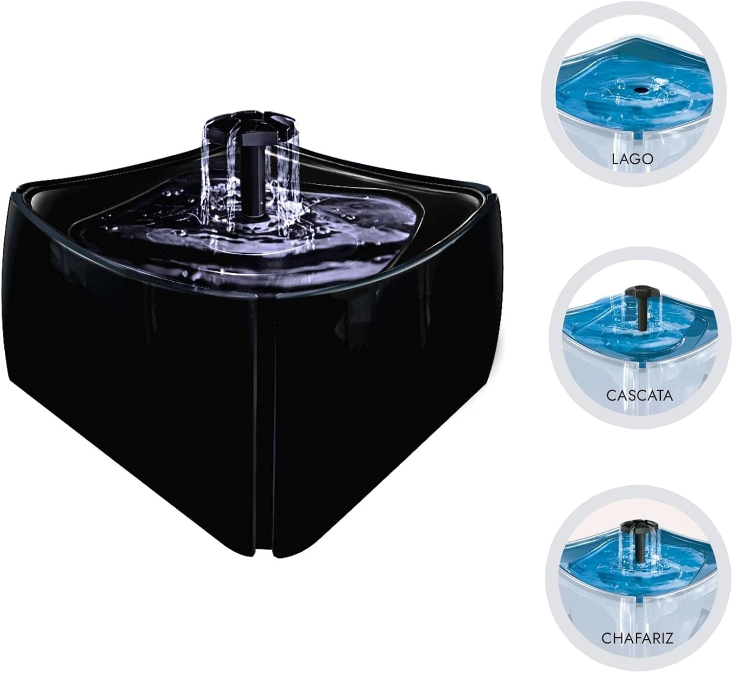 Fonte Mecpet 1,8 L bivolt preta para cães e gatos
