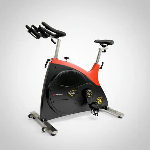 Bicicleta spinning Rino Force BS 18 kg preta, selim e guidão ajustáveis